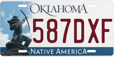 OK license plate 587DXF