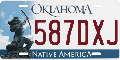 OK license plate 587DXJ