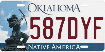 OK license plate 587DYF