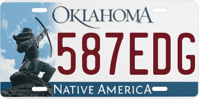OK license plate 587EDG