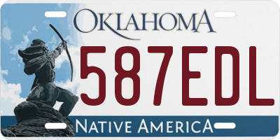 OK license plate 587EDL