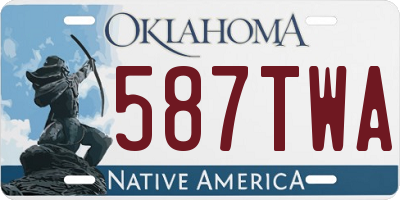 OK license plate 587TWA