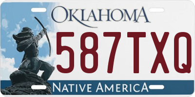 OK license plate 587TXQ