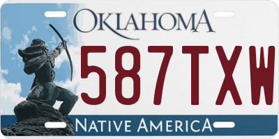 OK license plate 587TXW