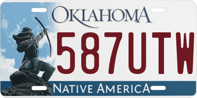 OK license plate 587UTW
