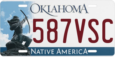 OK license plate 587VSC