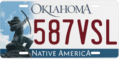 OK license plate 587VSL