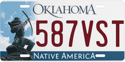 OK license plate 587VST