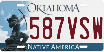 OK license plate 587VSW
