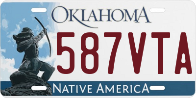 OK license plate 587VTA