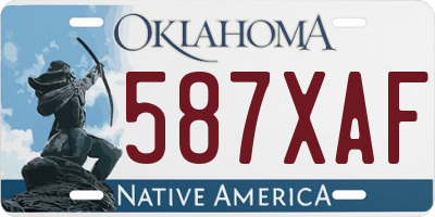 OK license plate 587XAF