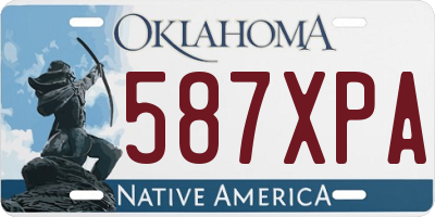 OK license plate 587XPA