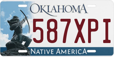 OK license plate 587XPI
