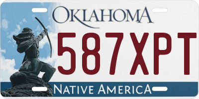 OK license plate 587XPT