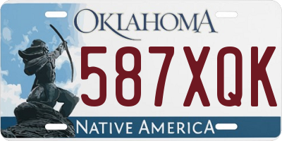 OK license plate 587XQK