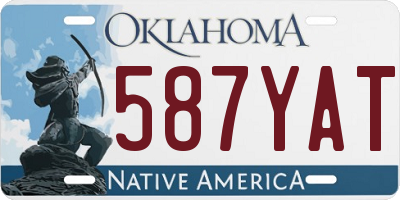 OK license plate 587YAT