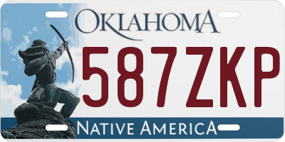 OK license plate 587ZKP