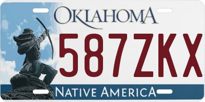 OK license plate 587ZKX