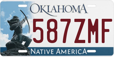 OK license plate 587ZMF