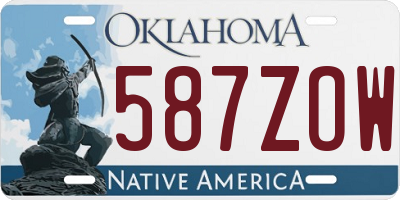 OK license plate 587ZOW