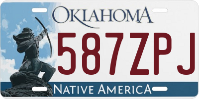 OK license plate 587ZPJ