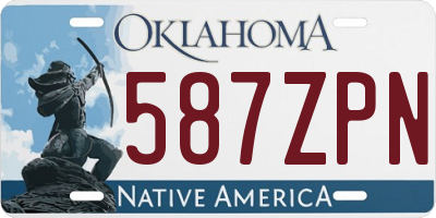 OK license plate 587ZPN