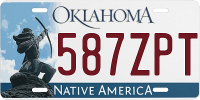 OK license plate 587ZPT