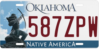 OK license plate 587ZPW