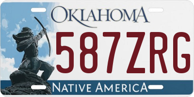 OK license plate 587ZRG