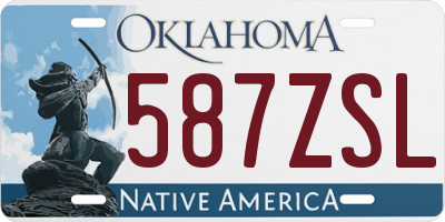 OK license plate 587ZSL