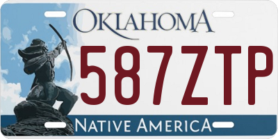 OK license plate 587ZTP