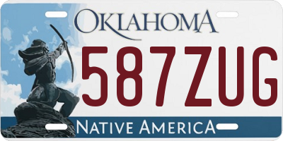 OK license plate 587ZUG