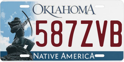OK license plate 587ZVB