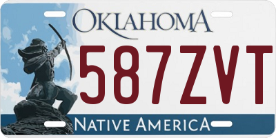 OK license plate 587ZVT