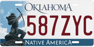 OK license plate 587ZYC