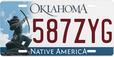 OK license plate 587ZYG