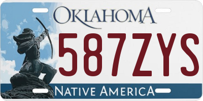 OK license plate 587ZYS