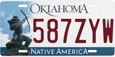 OK license plate 587ZYW