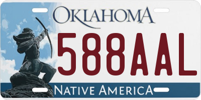 OK license plate 588AAL