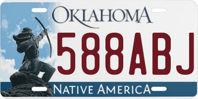 OK license plate 588ABJ