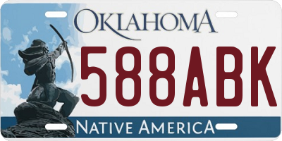 OK license plate 588ABK