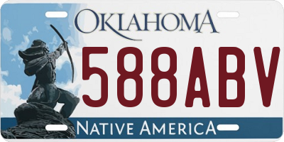 OK license plate 588ABV