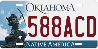 OK license plate 588ACD