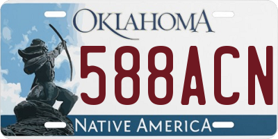 OK license plate 588ACN