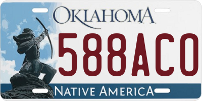 OK license plate 588ACO
