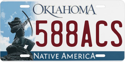 OK license plate 588ACS