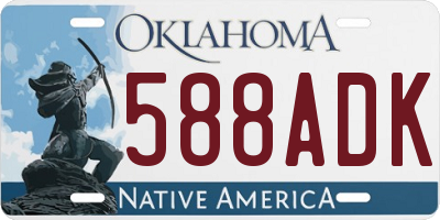 OK license plate 588ADK