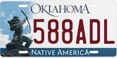 OK license plate 588ADL