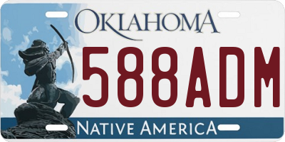 OK license plate 588ADM