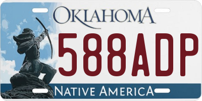 OK license plate 588ADP